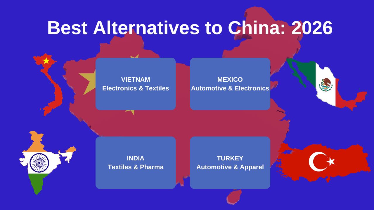 "Best manufacturing alternatives to China 2026 comparison"